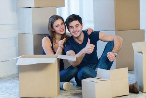 Careful loading of boxes and furniture for a Petts Wood man and van job