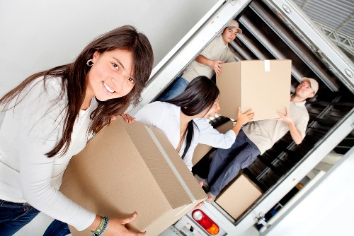 Packed moving boxes and furniture for a Petts Wood relocation