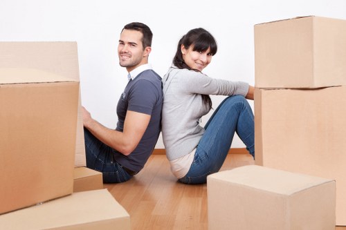 Packed boxes and furniture ready for removal in Petts Wood